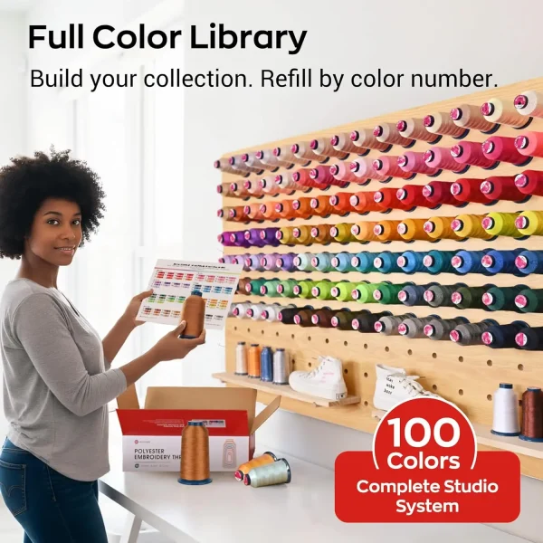 100 Colors Polyester Embroidery Thread Kit 40WT 4000m Spools for Embroidery & Sewing Machines