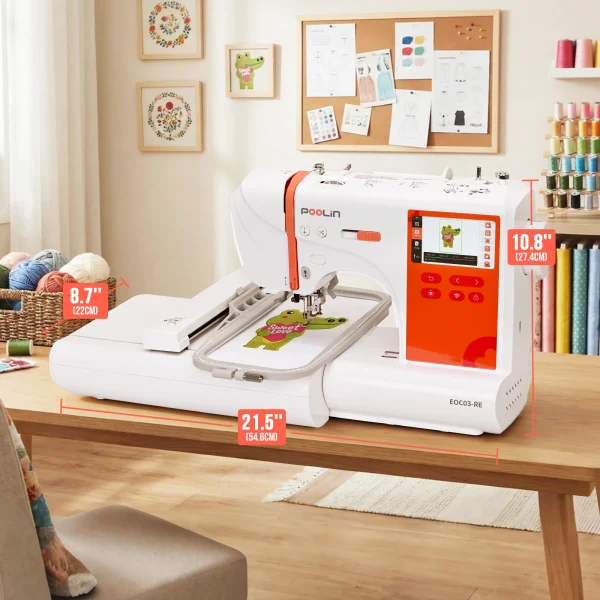 POOLIN EOC03RE Embroidery Sewing Machine - Computerized for Beginners