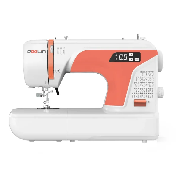 POOLIN EOC01-RE Computerized Sewing Machine – 107 Built-In Stitches, 2 Sewing Modes & 8 Presser Feet