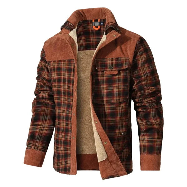 Men's Winter Plaid Sherpa-Lined Bomber Jacket