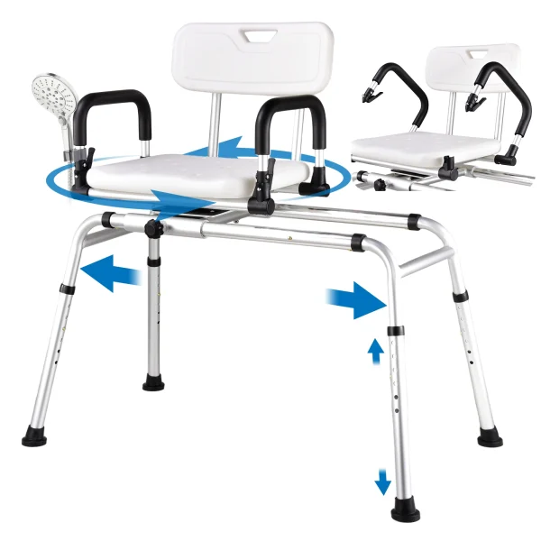 Sliding Shower Chair with Transfer Bench