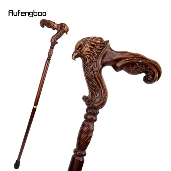 Eagle-Themed Decorative Wooden Walking Cane