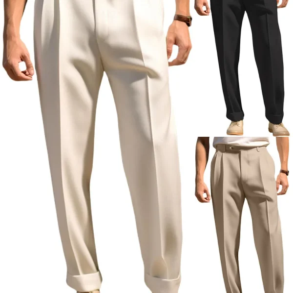 Men's Classic Fit Pleated Business Trousers