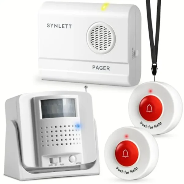 Wireless Caregiver Pager & Alert System – Motion Sensor & Call Button for Senior Safety