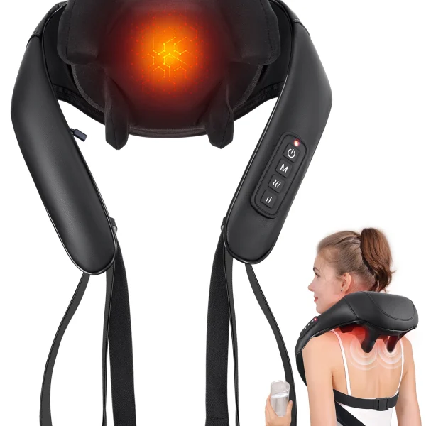 MASGRE Cordless Shiatsu Neck & Back Massager with Heat